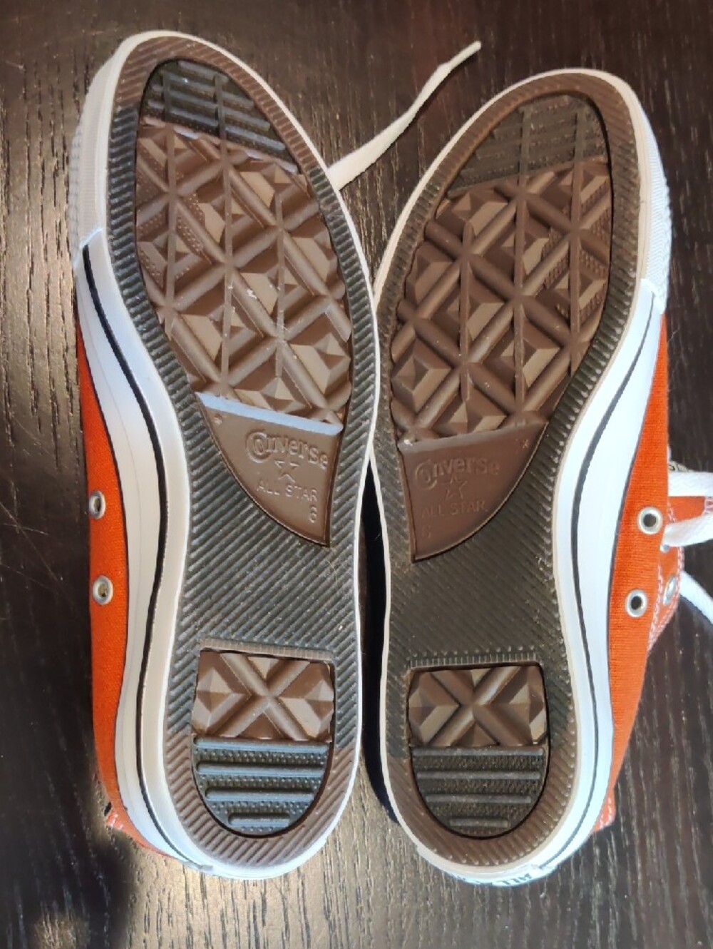Converse Women's Low Top Sneakers in Bright Orange with White Laces - Picture 4 of 7